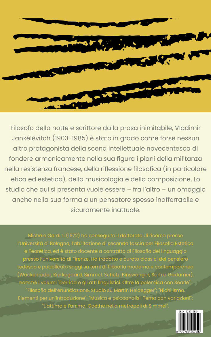 Jankélévitch filosofo della notte / quarta di copertina